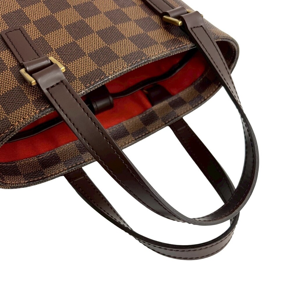 LOUIS VUITTON Vintage Brown Damier Leather Tote Bag - Picture 4 of 10